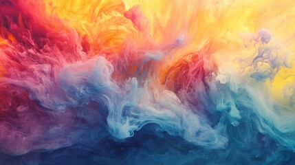 Obraz premium Vibrant Abstract Paint Swirls Colorful Background