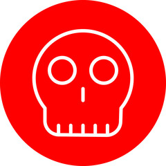 Scalp Vector Line White Circle Red Icon Design