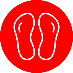 Sole Vector Line White Circle Red Icon Design