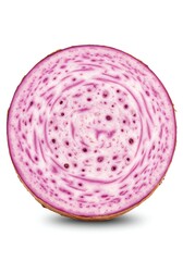 Fototapeta premium Sliced Root Vegetable Showing Purple Coloration and Pattern