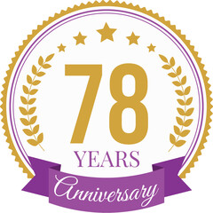 Logo 78 Years Anniversary Celebration Design Template.