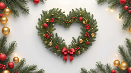 christmas wreath on a white background