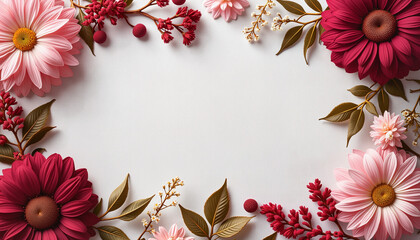 Elegant floral arrangement with burgundy and pink flowers, romantic ambiance