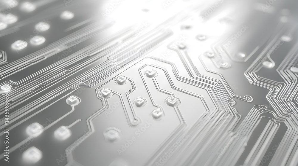 Poster digital circuit board design close-up technology lab visual content high-tech environment macro view