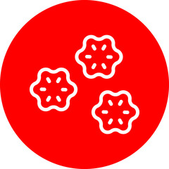 Button Vector Line White Circle Red