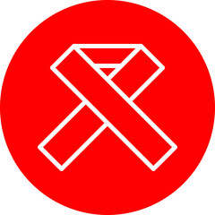 Ribbon Vector Line White Circle Red