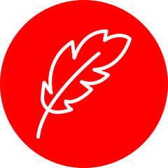 Feathers Vector Line White Circle Red