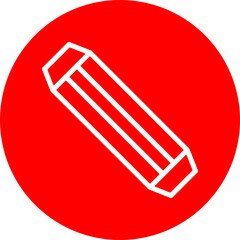 Wooden Dowels Vector Line White Circle Red