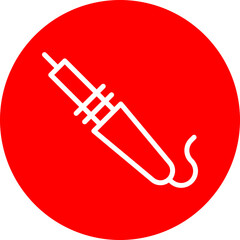 Wood Burning Tool Vector Line White Circle Red