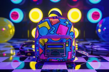 Colorful backpack product shot