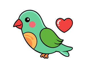 blue bird with heart