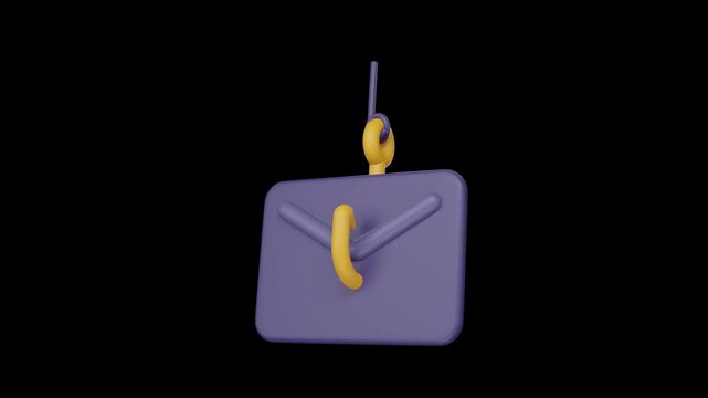 D icon of a cyber security concept alpha loop
