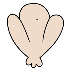 Hand drawn cartoon shell on a white background.