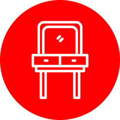 Dresser Vector Line White Circle Red