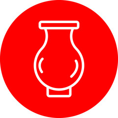 Vase Vector Line White Circle Red