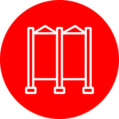Room Divider Vector Line White Circle Red