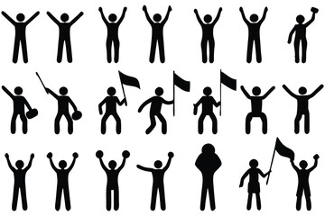 Dynamic Silhouette Collection - Celebratory and Active Human Poses