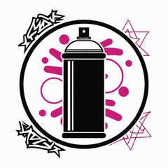 Monochrome Spray Can Silhouette with Street Art Texture