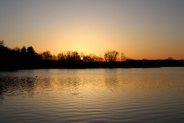 sunset on the river