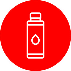 Water Bottle Vector Line White Circle Red