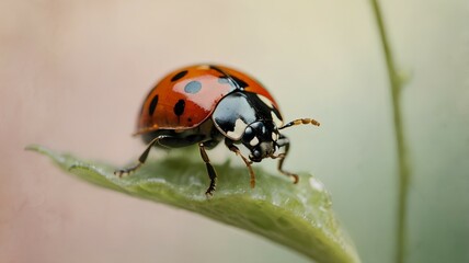 Fototapeta premium ladybird on a leaf