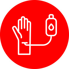 Obraz premium Blood Donation Vector Line White Circle Red