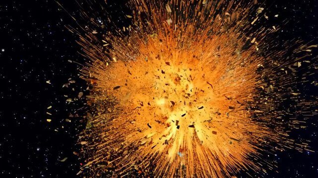 planet earth exploding and shattering in space