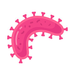 Cartoon vector of bacteria from dirt, virus dangerous to body immunity.