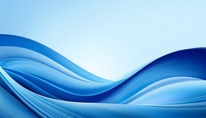 Obraz premium Abstract Blue Waves Smooth Curves, Digital Art, Flowing Lines, Background Design, Modern Style, Grad