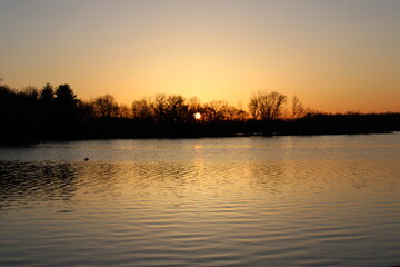 sunset on the river