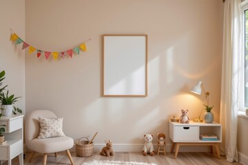 Cozy and Minimalist Child's Room with Soft Colors and Decor Accessories