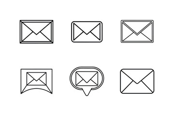 message icon vector line art illustration design