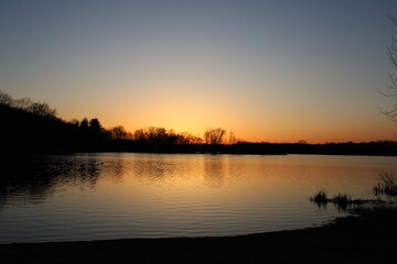 sunset over the river