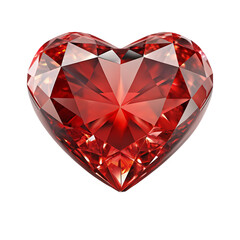 Fototapeta premium Stunning Red Heart Gem HighResolution Image on transparent background