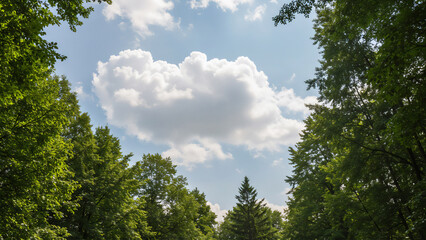 Obraz premium 나무 자연 경치 풍경 구름 사진 이미지