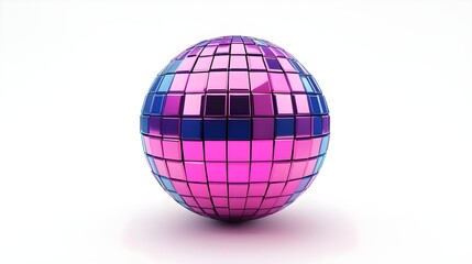 Colorful Square Ball in Vector Style on White Background
