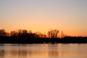 sunset over the river