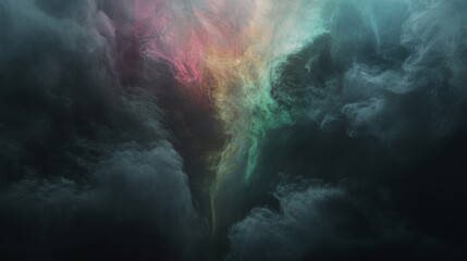 Cosmic Nebula Cloudscape: Teal Pink Swirling Abstract