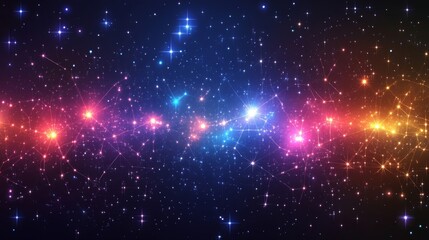 Obraz premium Vibrant Galaxy Background with Glowing Stars
