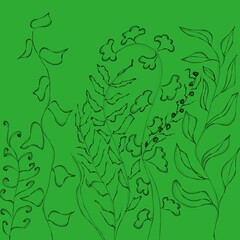 seamless pattern with green leaves
