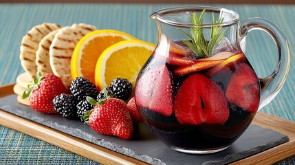 Refreshing Summer Sangria with Berries and Grilled Bread