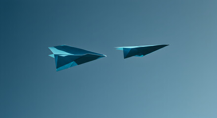 Paper Airplanes Soaring Through a Light Blue Sky of Opportunities