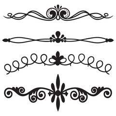 Elegant decorative dividers, ornate line separators, vintage flourish designs, whimsical borders, and 
charming embellishments for creative projects, invitations, and layouts vector