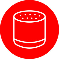 Smart Speaker Vector Line White Circle Red