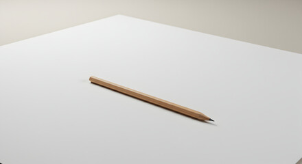 Blank Canvas With a Graphite Pencil Resting On Top of Clean Paper