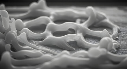 Monochrome Abstract Organic Structure Macro Photography, Fine Art Concept