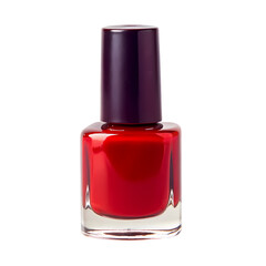 Fototapeta premium Red Nail Polish Bottle Beauty Manicure Cosmetics Fashion on transparent background