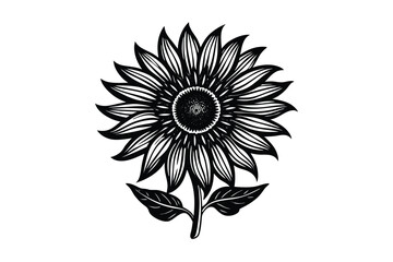 Fototapeta premium Sunflower Victorian vector illustration 