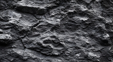 Dark Rock Texture With Deep Crevices And Unique Geological Patterns