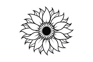 Sunflower Victorian vector illustration  